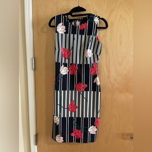 Navy and pink business dress